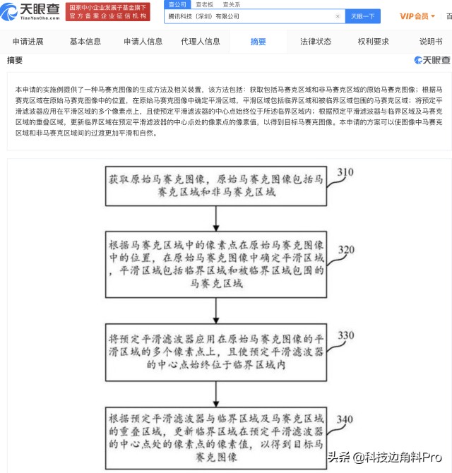 腾讯公开“马赛克图像生成方法”专利，可使图像过渡更平滑自然