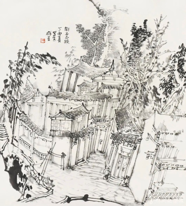 冼群星水墨写生作品展出 描绘岭南水乡