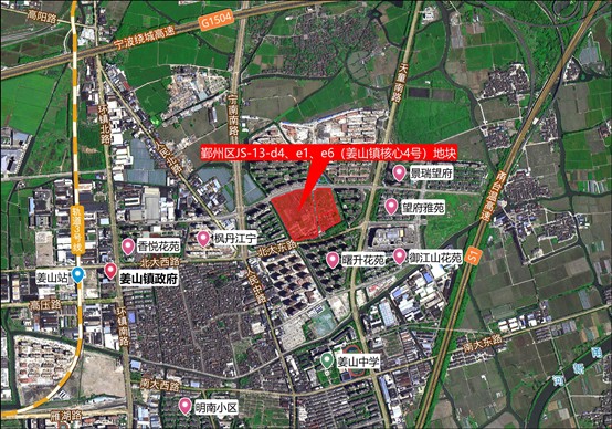 地块位于宁波鄞州区姜山镇街道,东至下塘河,南至博大路,西至曙光河,北