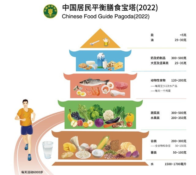 这是旧版2016年的膳食宝塔图↓↓↓中国居民平衡膳食餐盘(2022)膳食