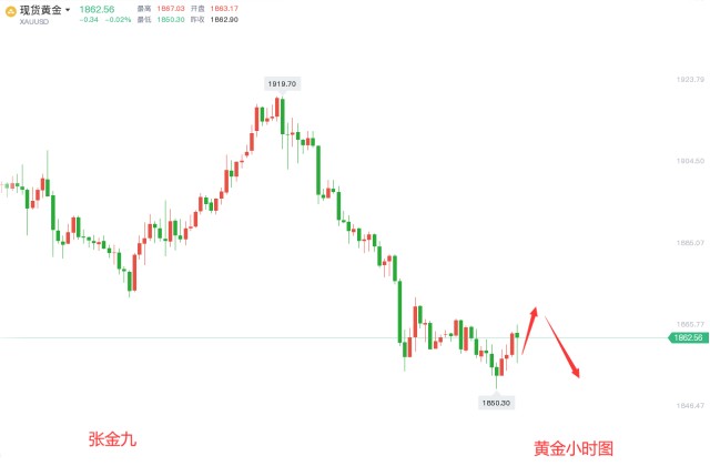 张金九5/3黄金持续新低，今日晚间黄金走势分析及策略分享