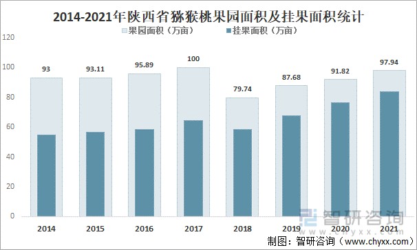2021年陕西猕猴桃产业发展现状分析产量达12943万吨同比增长1174图