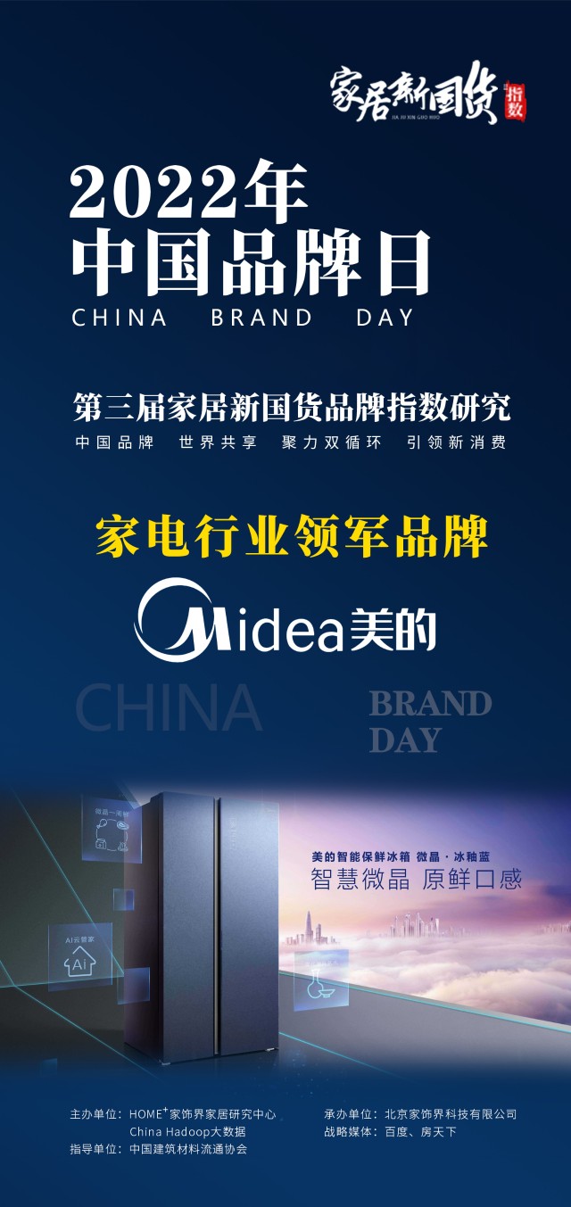 美的荣获2022年家居新国货品牌指数研究智能家居行业领军品牌称号