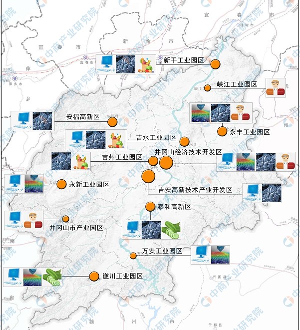 2022年吉安市产业布局及产业招商地图分析