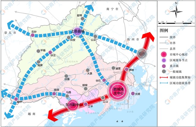 2022年防城港市產業佈局及產業招商地圖分析