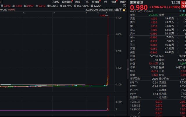 新能源赛道股整体调整，盘中狂涨16倍，这只港股啥情况？