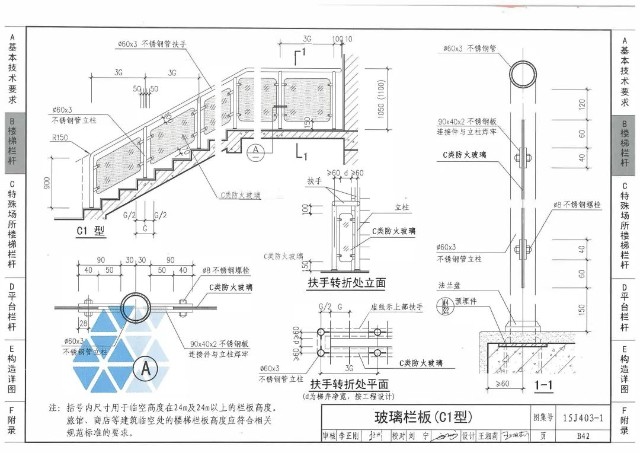 不完全统计楼梯防火玻璃栏杆种类高清图集