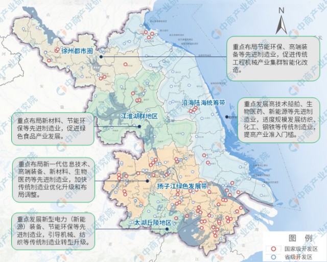 2022年江苏省产业布局及产业招商地图分析