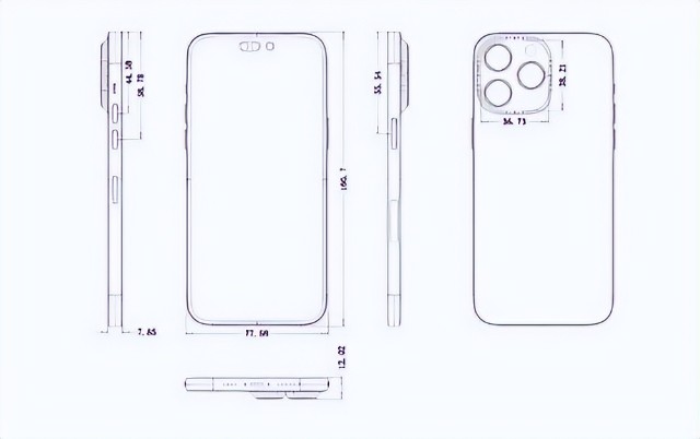 机身尺寸毫米级曝光 iPhone 14 Pro Max纯手工线稿曝光