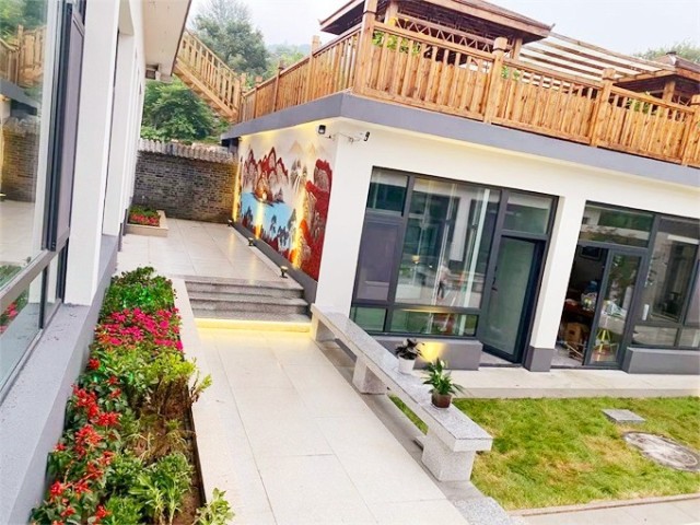 天津蓟县郭家沟伴山听语精品民宿私密花园庭院犹如江南园林