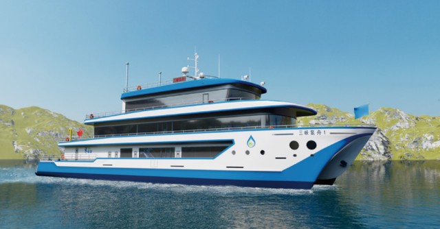 50米级氢燃料电池动力工作船40米级/130客位广州珠江游纯电动游船50米