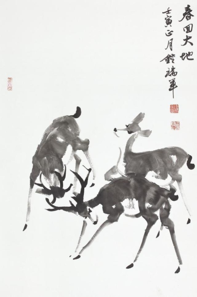 《春回大地》 纸本水墨除了取象和笔墨表现,加强自身学习和修养,中国